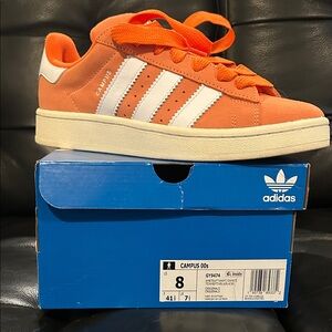 adidas Campus Orange and White Low-Top Sneakers